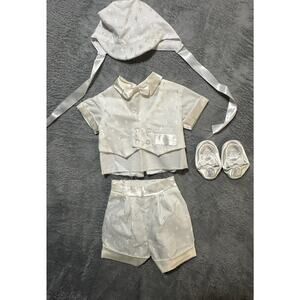 Vintage Baby Boy Baptism Outfit 6–9M Made in USA Christening Set And Accessories